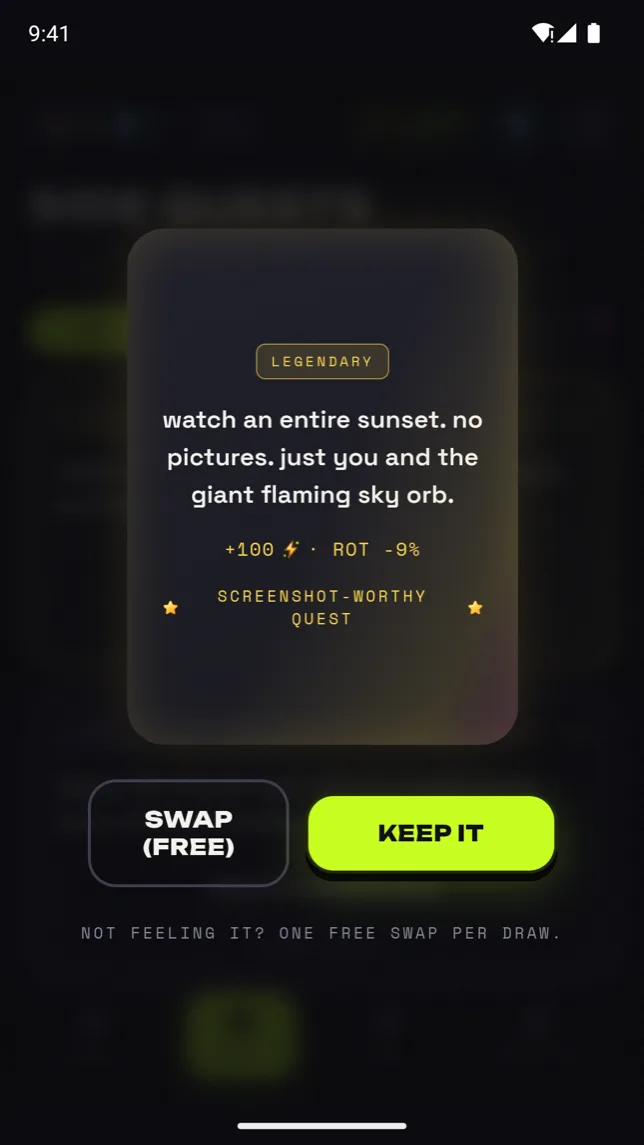 A legendary side quest: watch an entire sunset, no pictures